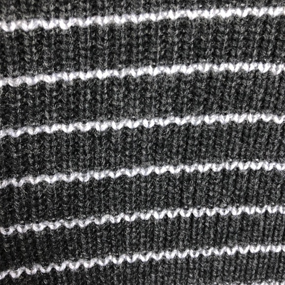 •LUCKY BRAND• Gray Striped Cold Shoulder Sweater - Picture 5 of 8